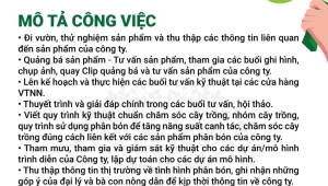 TUYỂN DỤNG CHUYÊN VIÊN TƯ VẤN KỸ THUẬT