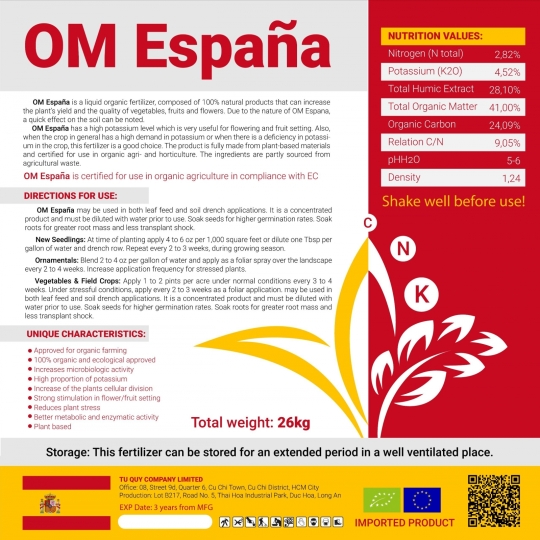 Phân bón hữu cơ OM Espana
